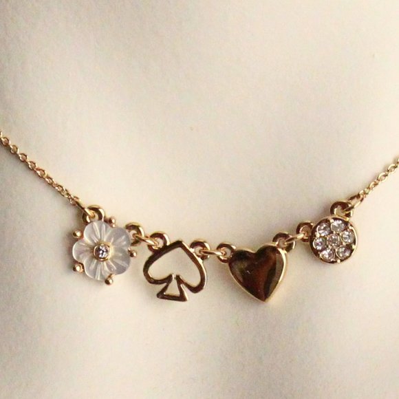 NWT Kate Spade Mini Things Row Charm Gold Necklace - Picture 2 of 5